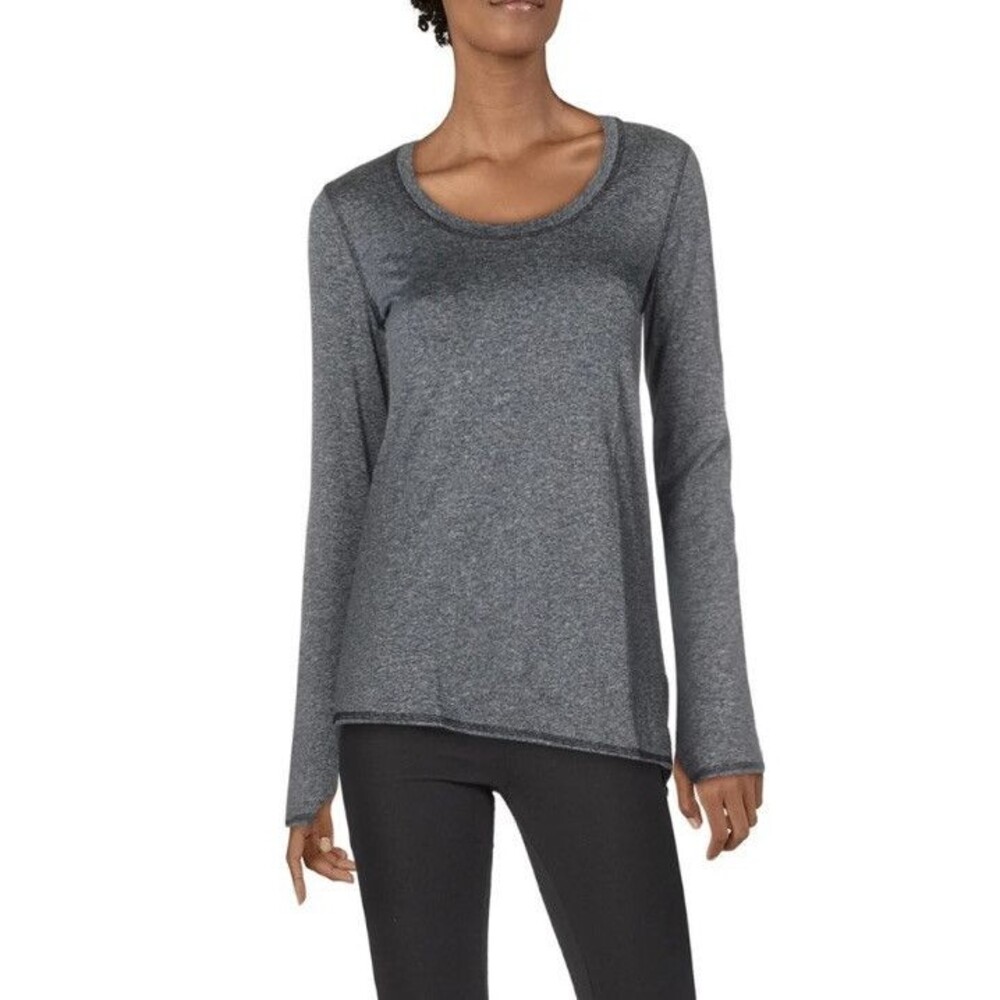NWT Splendid Studio Long Sleeve Asymmetric Hem Tunic Top Gray Stripe Size M